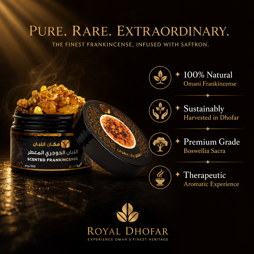 Saffron-Infused Frankincense Resin - Premium Omani Boswellia (100g)