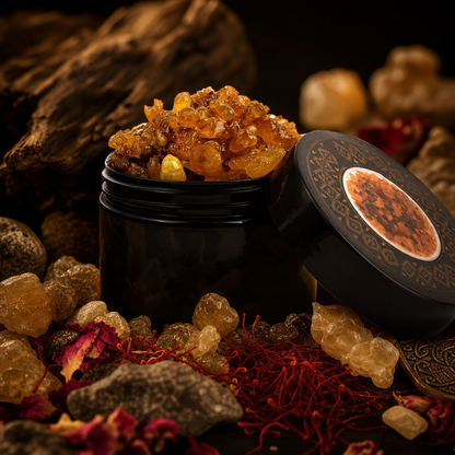 Saffron-Infused Frankincense Resin - Premium Omani Boswellia (100g)