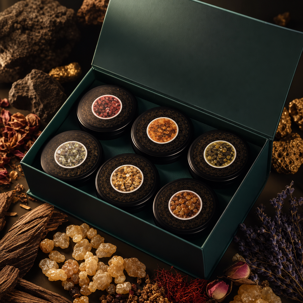 Premium Omani Frankincense Gift Set - 6 Luxury Scented Varieties