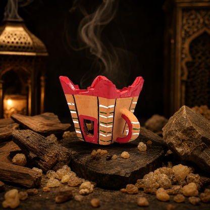 Authentic Omani Ceramic Incense Burner - Small Traditional Clay Bakhoor Holder